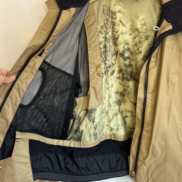 Vintage Orage Women’s Small Tan Ski Snowboarding Jacket Waterproof Hooded Zip - Picture 13 of 15
